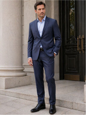 Calvin Klein Navy Blue Men's Slim Fit Suit 44S